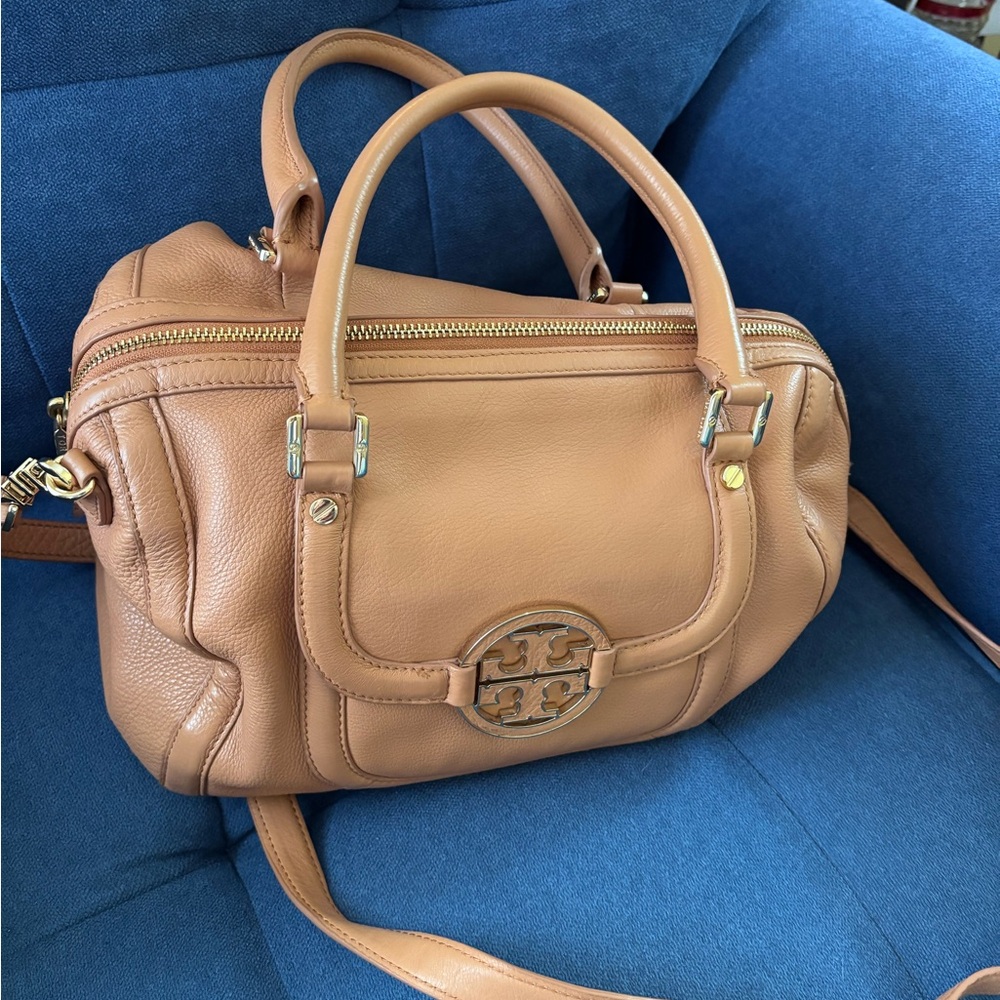 Tory Burch Camel Leather Satchel